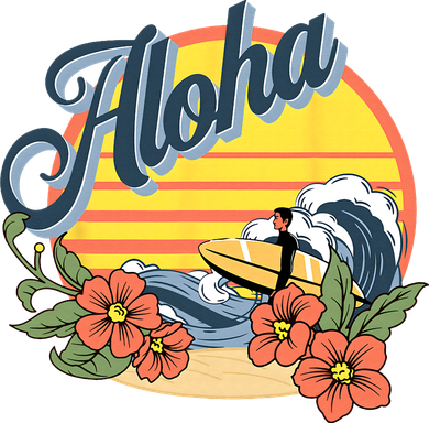 Aloha Hawaii Hawaiian island Surf Sport  Button