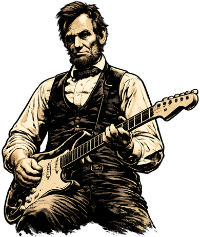Abraham Lincoln Abe Playing Guitar Vintage Women's T-Shirt