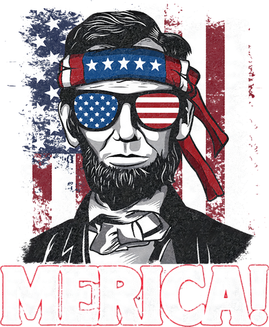 Abraham Lincoln Merica USA American Flag 4th of July Toddler T-Shirt