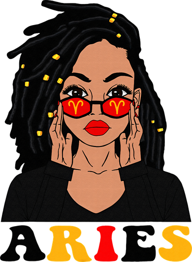 Aries Loc'd Woman Zodiac Signs Birthday Button