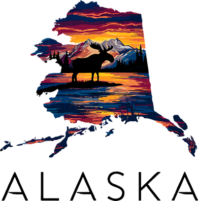 Alaskan Moose Animal Alaska Map Toddler T-Shirt