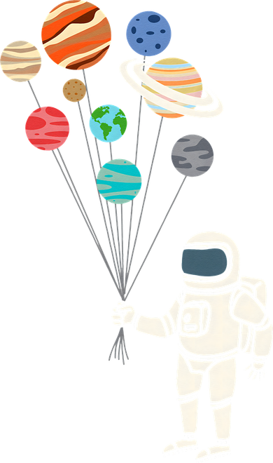 Astronaut Planets Balloons Funny Solar Space Birthday Party Women's Dry Zone Grid Polo