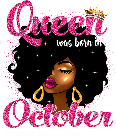 A Queen Was Born In October Birthday Afro Women Kids Hoodie