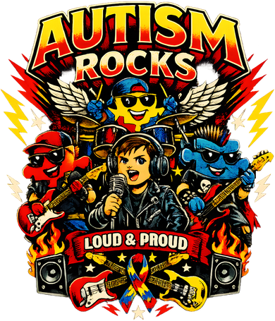 Autism Rocks Band Music Concert Button