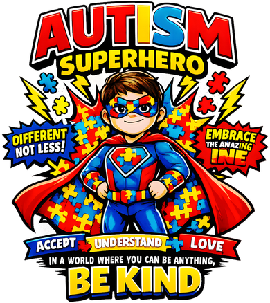 Autism Superhero Quotes Puzzle Pieces Kids Sweatshirt
