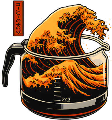 Anime Style: The Great Wave Of Coffee Women's Sweatshirt