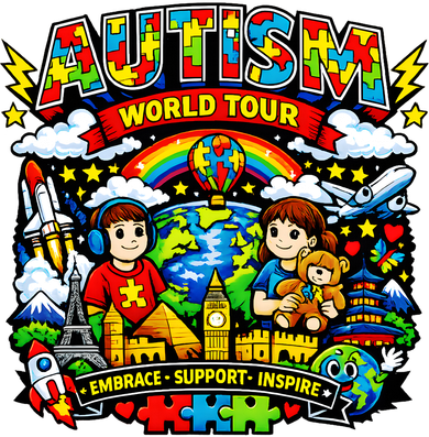Autism World Tour Embrace Support Inspire Kids Hoodie