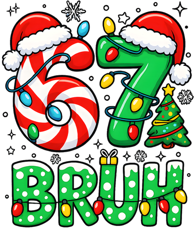 Bruh 67 Six Seven 6 7 Meme Christmas Golf Towel