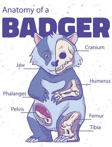 Badger Animal Anatomy Coaster