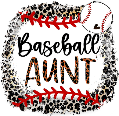 Baseball Aunt Leopard Baseball Aunt Button