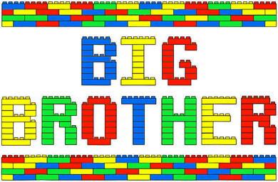 Big Brother Building Blocks Bricks Women's V-Neck T-Shirt
