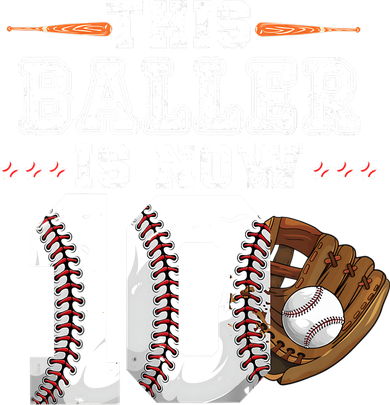Boy Baseball Birthday age 10 Sports themed birthday Kids Hoodie
