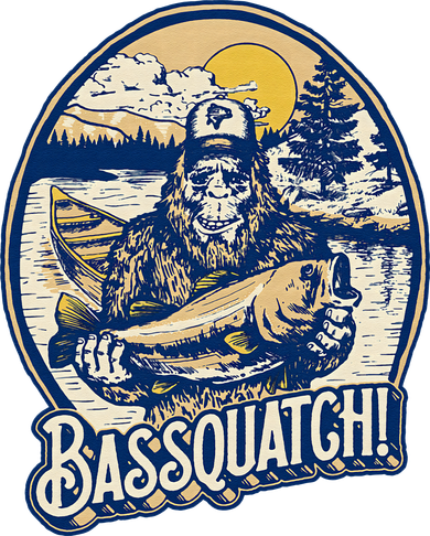 Bassquatch! Bass Fisherman Sasquatch Funny Bigfoot Fishing Santa Hat