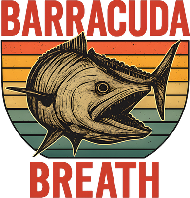 Barracuda Breath Funny Fishing Santa Hat