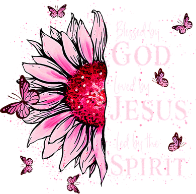 Blessed By God Loved By Jesus Sunflower Golf Towel