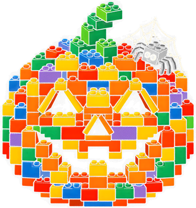 Building Brick Jack O Lantern Pumpkin Halloween Women's T-Shirt