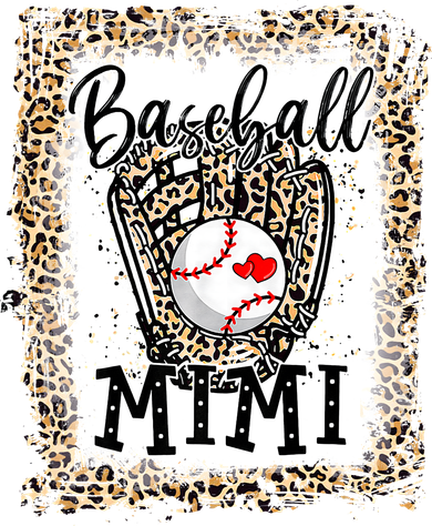 Bleached Baseball Mimi Leopard Game Day Baseball Mothers day Coaster