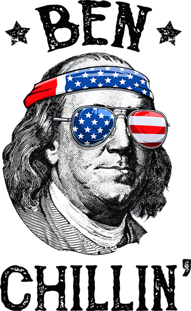 Ben Chillin 4th of July Ben Franklin USA Independence Flag Women's T-Shirt