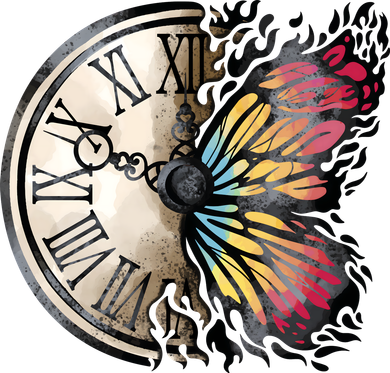 Butterfly Clock Design Coaster