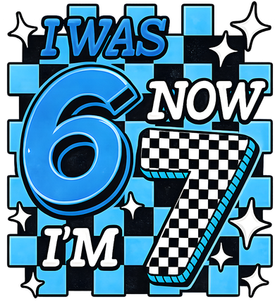 Blue Checkered I Was 6 Now I'm 7 67 Birthday Boy Tumbler