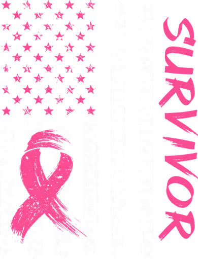 Breast Cancer Survivor American Flag Breast Cancer Awareness Button
