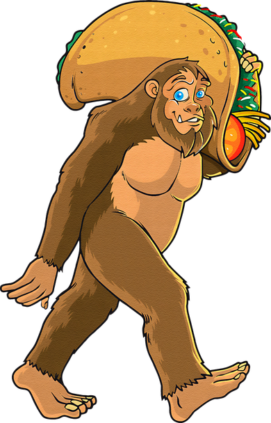 Bigfoot Carrying Taco Funny Cinco De Mayo Sasquatch Love Button