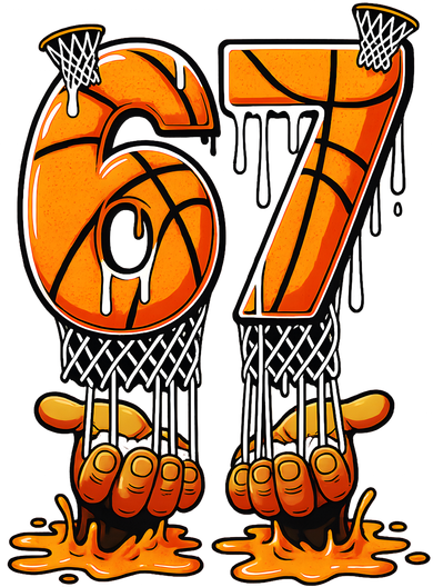 Basketball Drip 67 Six Seven Funny 6-7 Gen Alpha Meme Kids T-Shirt