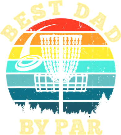Best Dad By Par Disc Golf retro Frisbee Father's Day Coaster