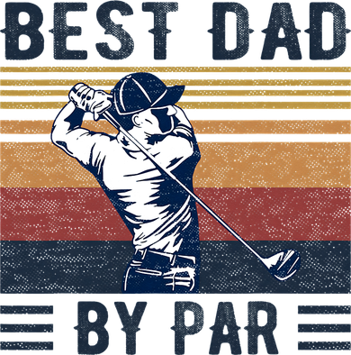 Best Dad By Par Vintage Golf Player Father's Day Kids Sweatshirt
