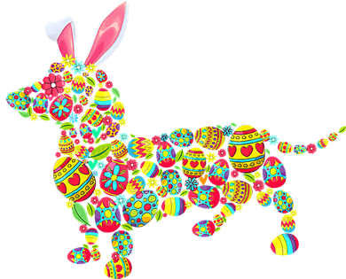 Bunny Dachshund Dog Shape Hunting Eggs Kids Long Sleeve Shirt