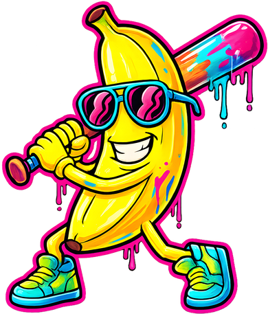Banana Drip Ice Cream Baseball Women's Long Sleeve Shirt