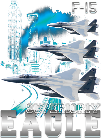 Bootleg F 15 Eagle USAF Long Sleeve Shirt