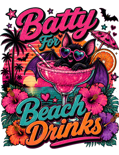 Batty for Beach Drinks Women's T-Shirt