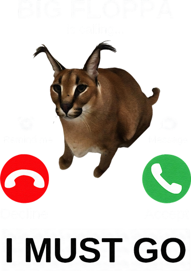 Big Floppa Is Calling Funny Caracal Big Cat Meme Women's Hoodie
