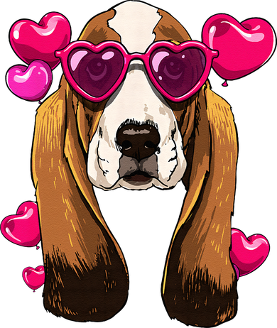 Basset Hound Valentines Day Heart Basset Hound Dog Lover Button