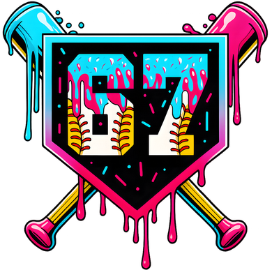 Baseball Ice Cream Drip Number 67 Player Sixty Seven Meme Golf Towel