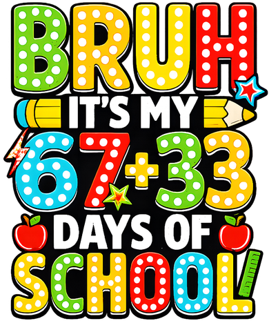 Bruh Its My 67 Plus 33 Days Of School 100th Day 6-7 Kids Sweatshirt