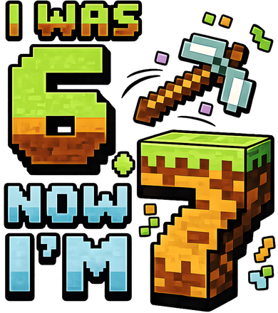 Birthday I Was 6 Now I'm 7 Year Old Pixel Gamer 6-7 Meme Kids Long Sleeve Shirt