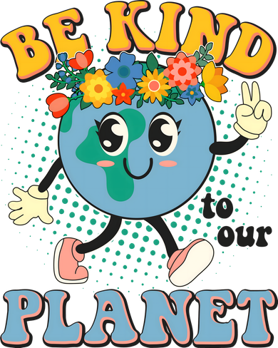 Be Kind To Our Planet Cute Retro Hippie Earth Hooded Wearable Blanket