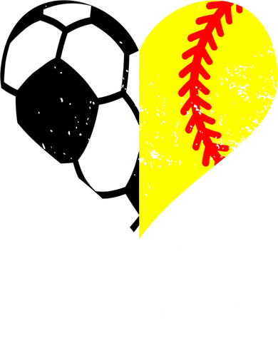 Ball Mom Heart Funny Softball Soccer Mom Gift Toddler Hoodie