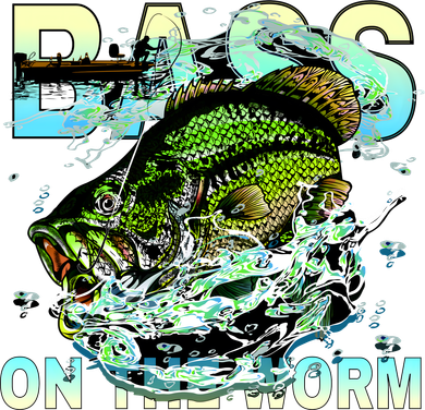 Bass On The Worm Santa Hat