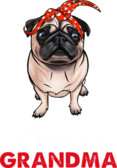 Best Pug Mom Ever With Bandana Pug Dog Pug Grandma Kids T-Shirt
