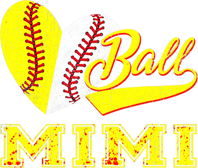 Baseball Softball Ball Heart Mimi Mother's Day Golf Towel