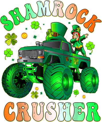 b.o.y.s Saint Patricks Day Monster Truck Shamrock Crusher K.i.d.s Toddler Long Sleeve