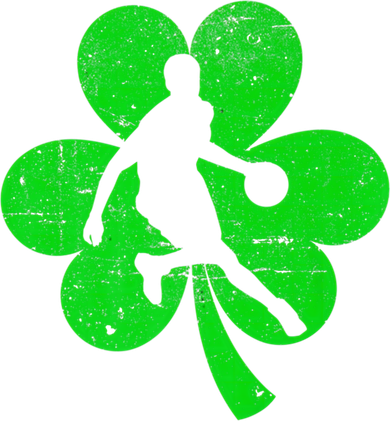 Basketball Sports St Patrick's Day Retro Shamrock Irish Gift Button
