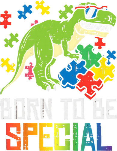 Born Special Trex Puzzle Dino Boy Autism Awareness Women's T-Shirt