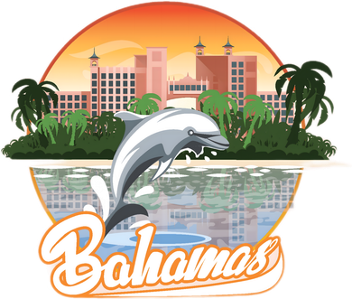 Bahamas With A Playing Dolphin And Hotels Women's T-Shirt