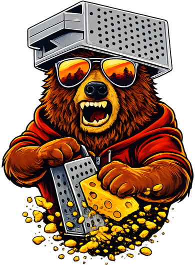 Bear With Cheese Grater Hat And Sunglasses Women's Sweatshirt