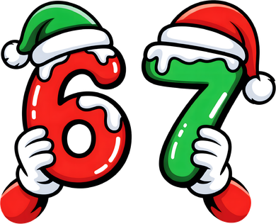 Christmas 67 Santa Hands 6-7 Meme Funny  Women's Sweatshirt