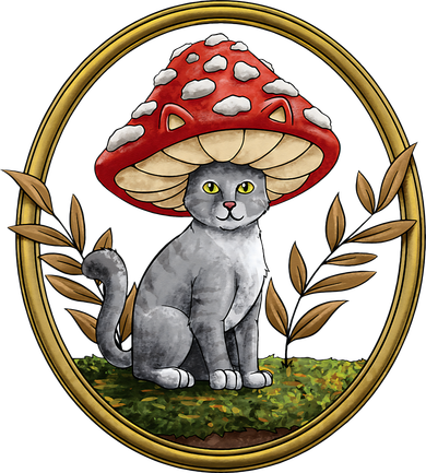 Cottagecore Aesthetic Cat with Mushroom Hat Doggie Tank